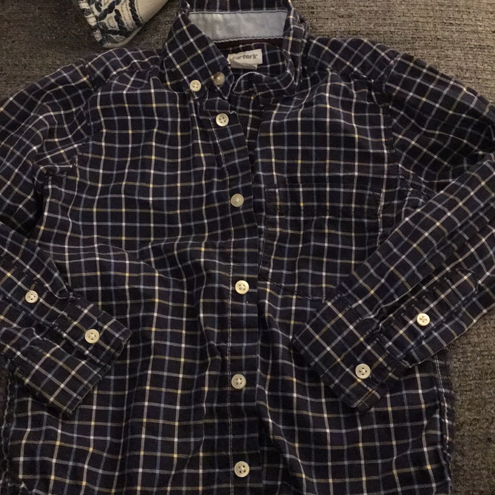 Blue and white striped Carters button up(4)